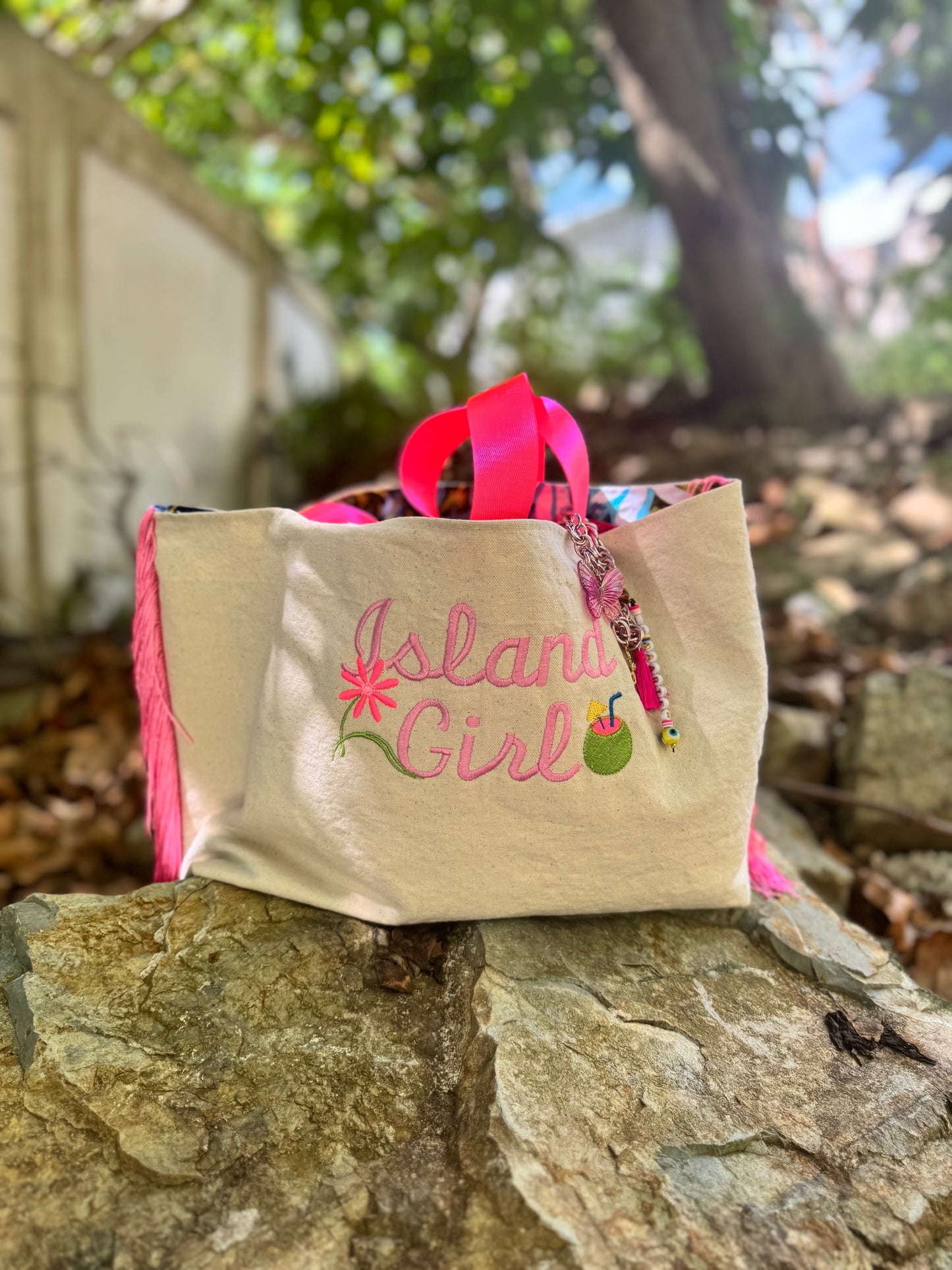 Pink Island Girl Tote